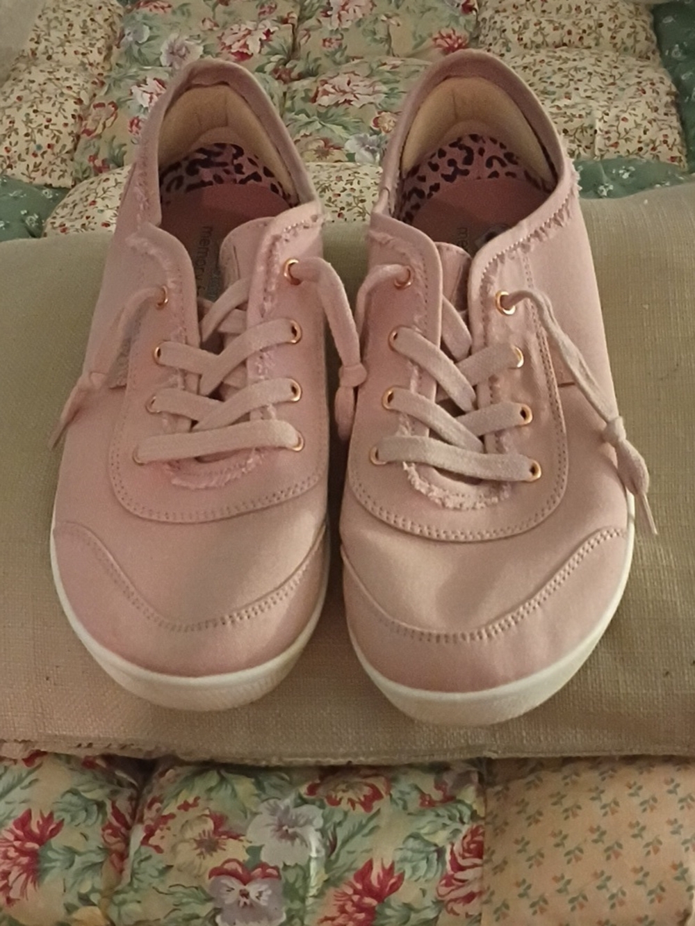 Bob's From Skechers Pink Lace-Up Women's Sneakers with Gold Eyelets